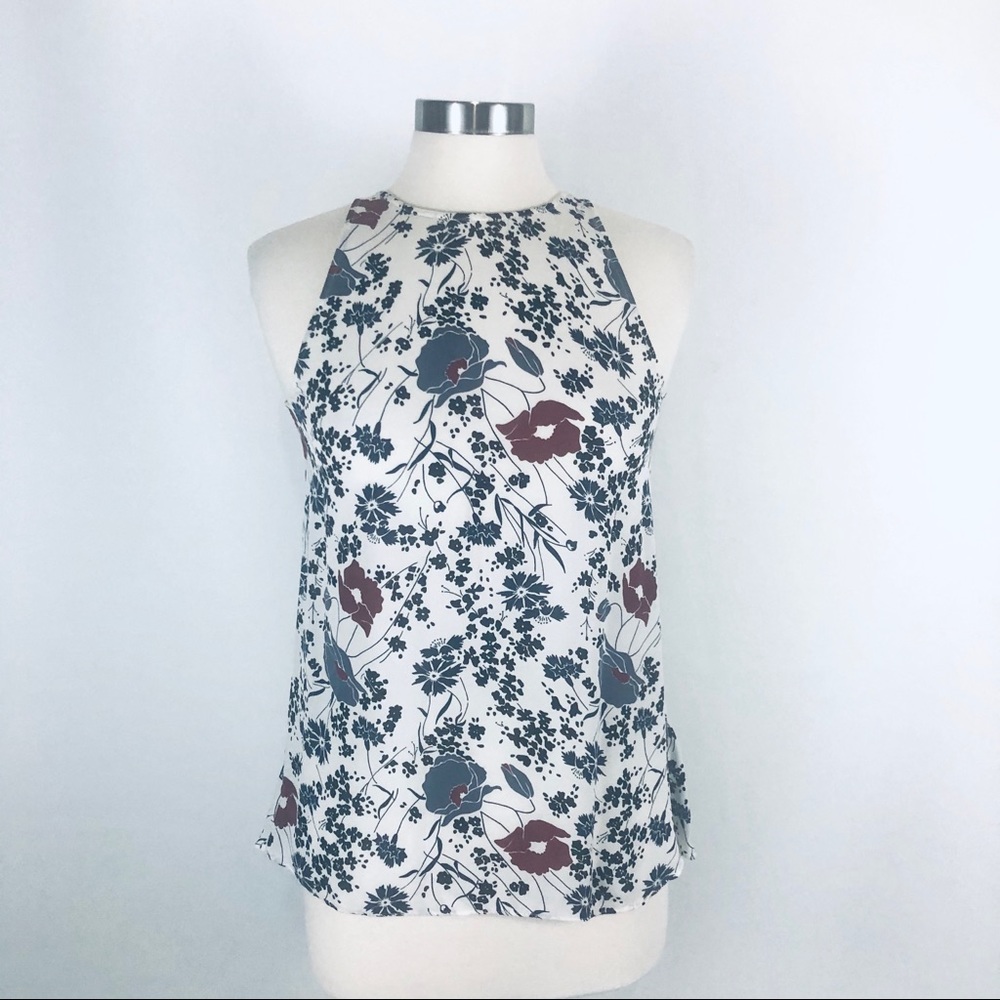 NWOT Theory silk floral cami top S